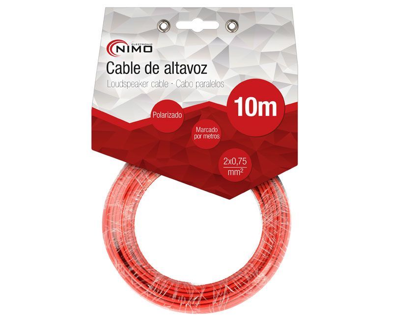 WIR9011-10. Cable altavoz 2x0.75mm Rojo-Negro