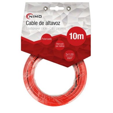WIR9012-10. Cable altavoz 2x1.0mm Rojo-Negro 10m