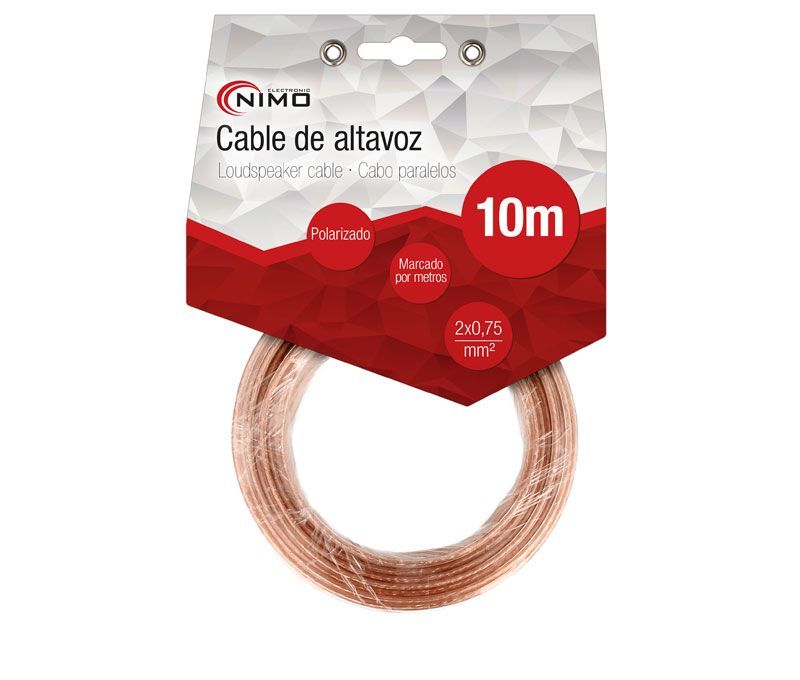 WIR9021-10. Cable altavoz 2x0.75mm transparente