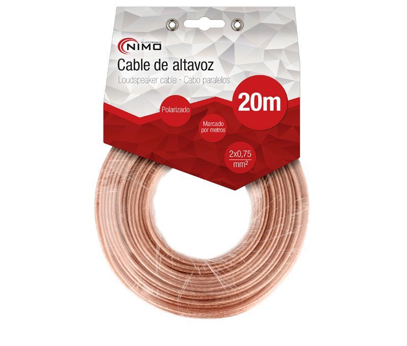 WIR9021-20. Cable altavoz 2x0.75mm polarizado 20m