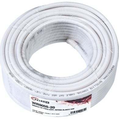 WIR9055-20. Bobina de cable antena blanco 20m