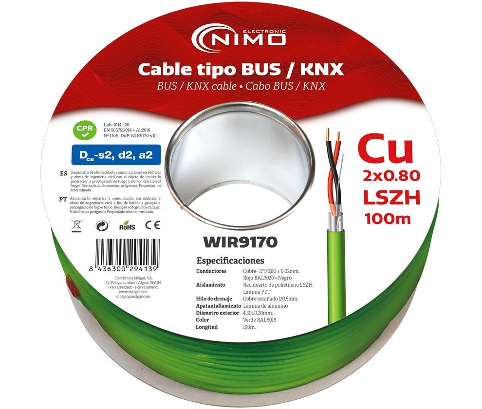 WIR9170. Cable tipo BUS/KNX 2 100m